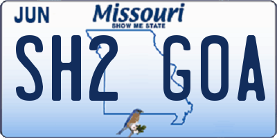 MO license plate SH2G0A