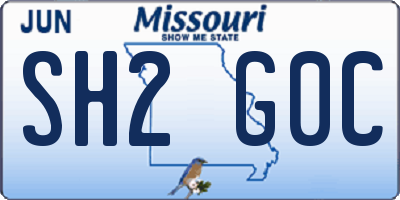MO license plate SH2G0C