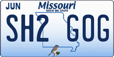 MO license plate SH2G0G