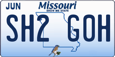 MO license plate SH2G0H