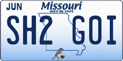 MO license plate SH2G0I