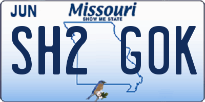 MO license plate SH2G0K