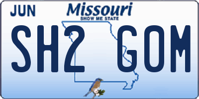 MO license plate SH2G0M
