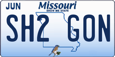 MO license plate SH2G0N