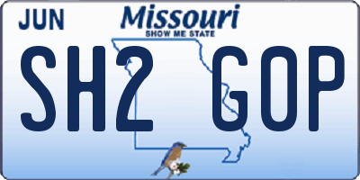 MO license plate SH2G0P