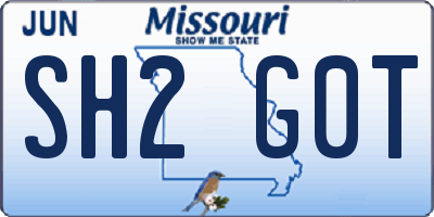 MO license plate SH2G0T