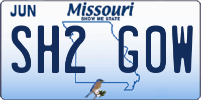 MO license plate SH2G0W