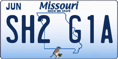 MO license plate SH2G1A