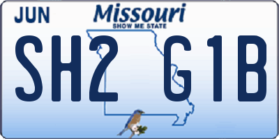 MO license plate SH2G1B