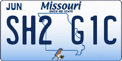 MO license plate SH2G1C