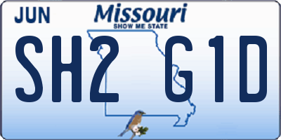 MO license plate SH2G1D