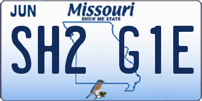 MO license plate SH2G1E