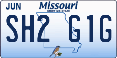 MO license plate SH2G1G