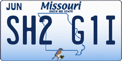 MO license plate SH2G1I