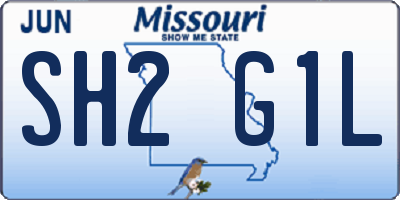 MO license plate SH2G1L