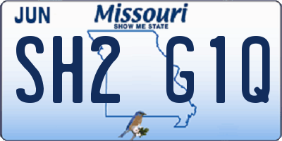 MO license plate SH2G1Q