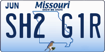 MO license plate SH2G1R