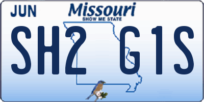MO license plate SH2G1S