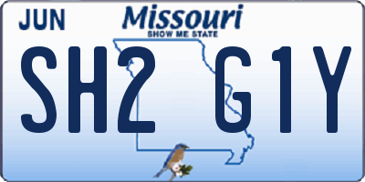 MO license plate SH2G1Y