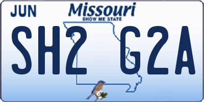 MO license plate SH2G2A