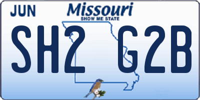 MO license plate SH2G2B