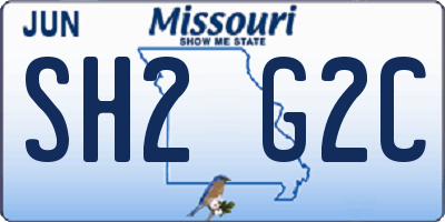 MO license plate SH2G2C