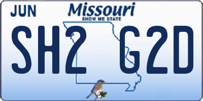 MO license plate SH2G2D