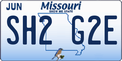 MO license plate SH2G2E