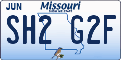 MO license plate SH2G2F