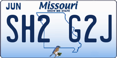 MO license plate SH2G2J