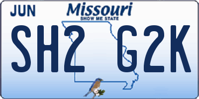 MO license plate SH2G2K