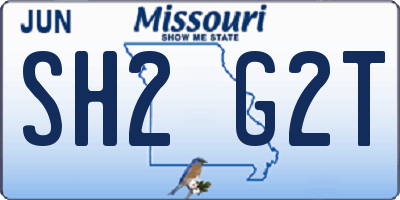 MO license plate SH2G2T