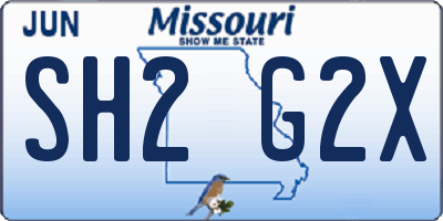 MO license plate SH2G2X