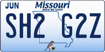 MO license plate SH2G2Z