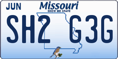 MO license plate SH2G3G