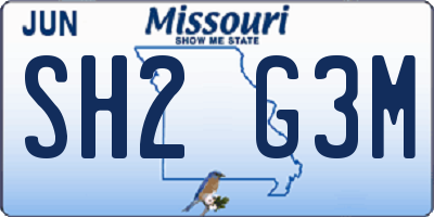 MO license plate SH2G3M