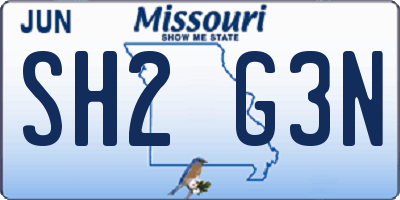 MO license plate SH2G3N