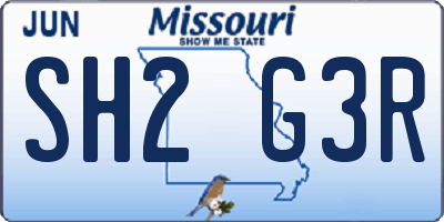 MO license plate SH2G3R
