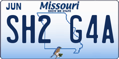 MO license plate SH2G4A
