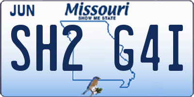 MO license plate SH2G4I