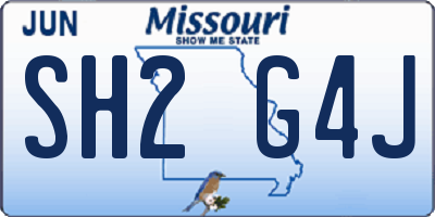 MO license plate SH2G4J