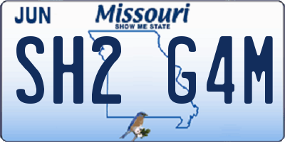 MO license plate SH2G4M