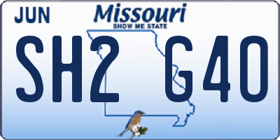 MO license plate SH2G4O