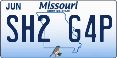 MO license plate SH2G4P