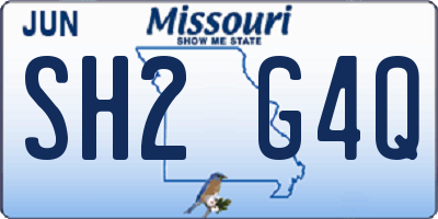 MO license plate SH2G4Q