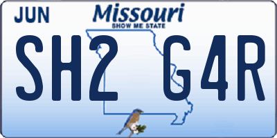 MO license plate SH2G4R