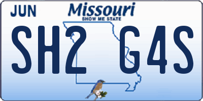 MO license plate SH2G4S