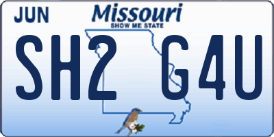 MO license plate SH2G4U