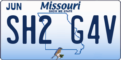 MO license plate SH2G4V