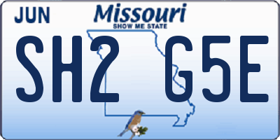 MO license plate SH2G5E